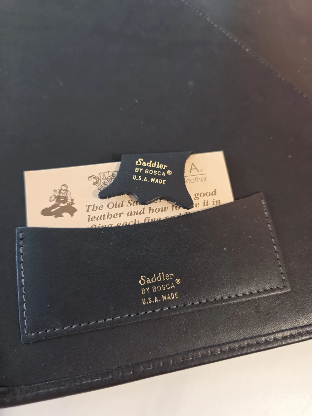 Bosca Black Leather Binder Folio